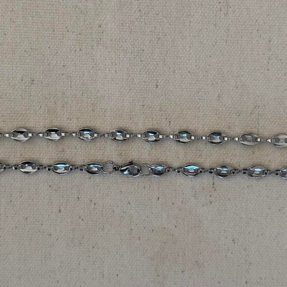 Y2K 2000s Silver Link Chain Necklace Unisex Streetwear Jewelry New - Picture 7 of 8